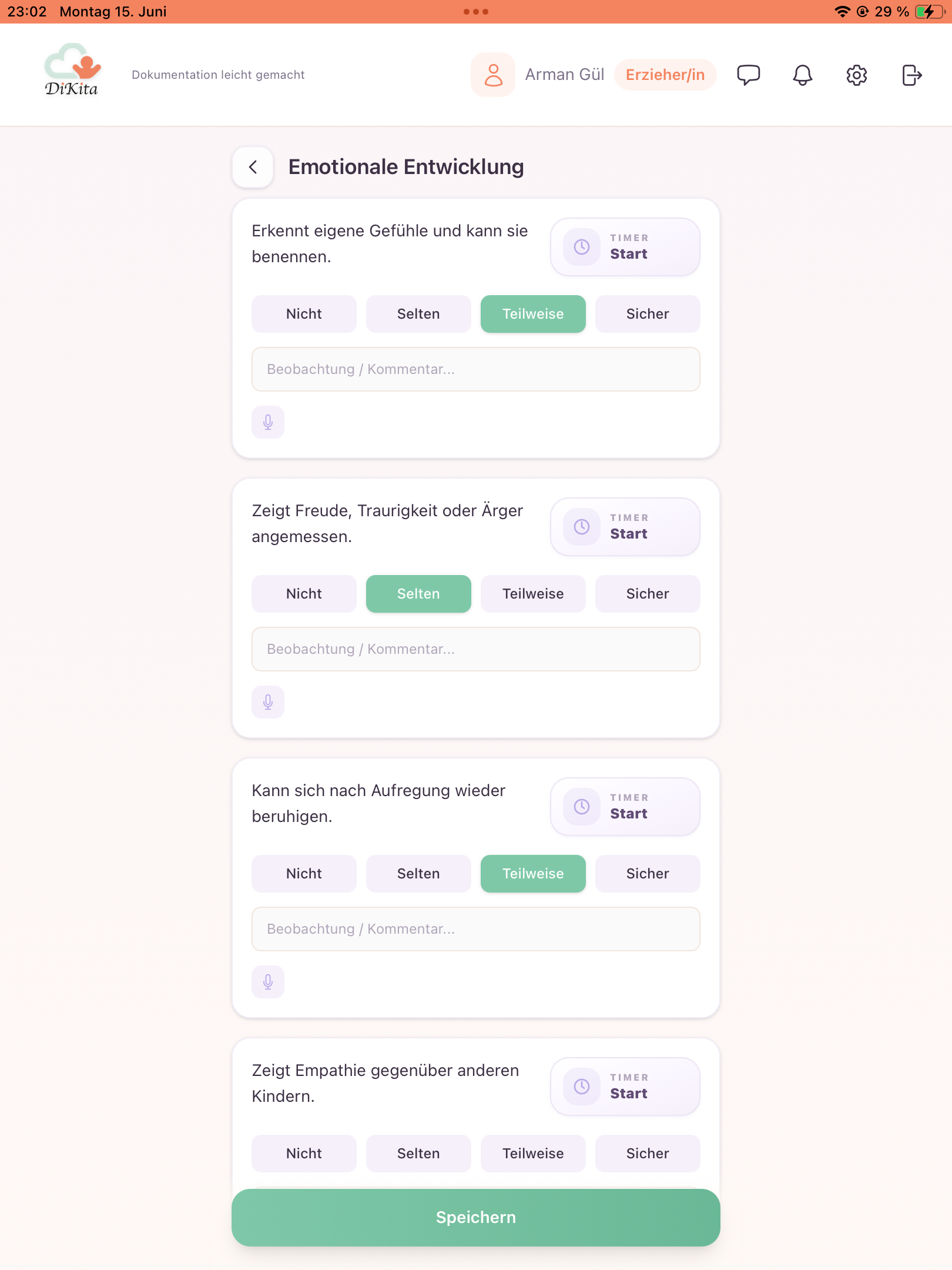 DiKita Erzieher-App – Ansicht 4