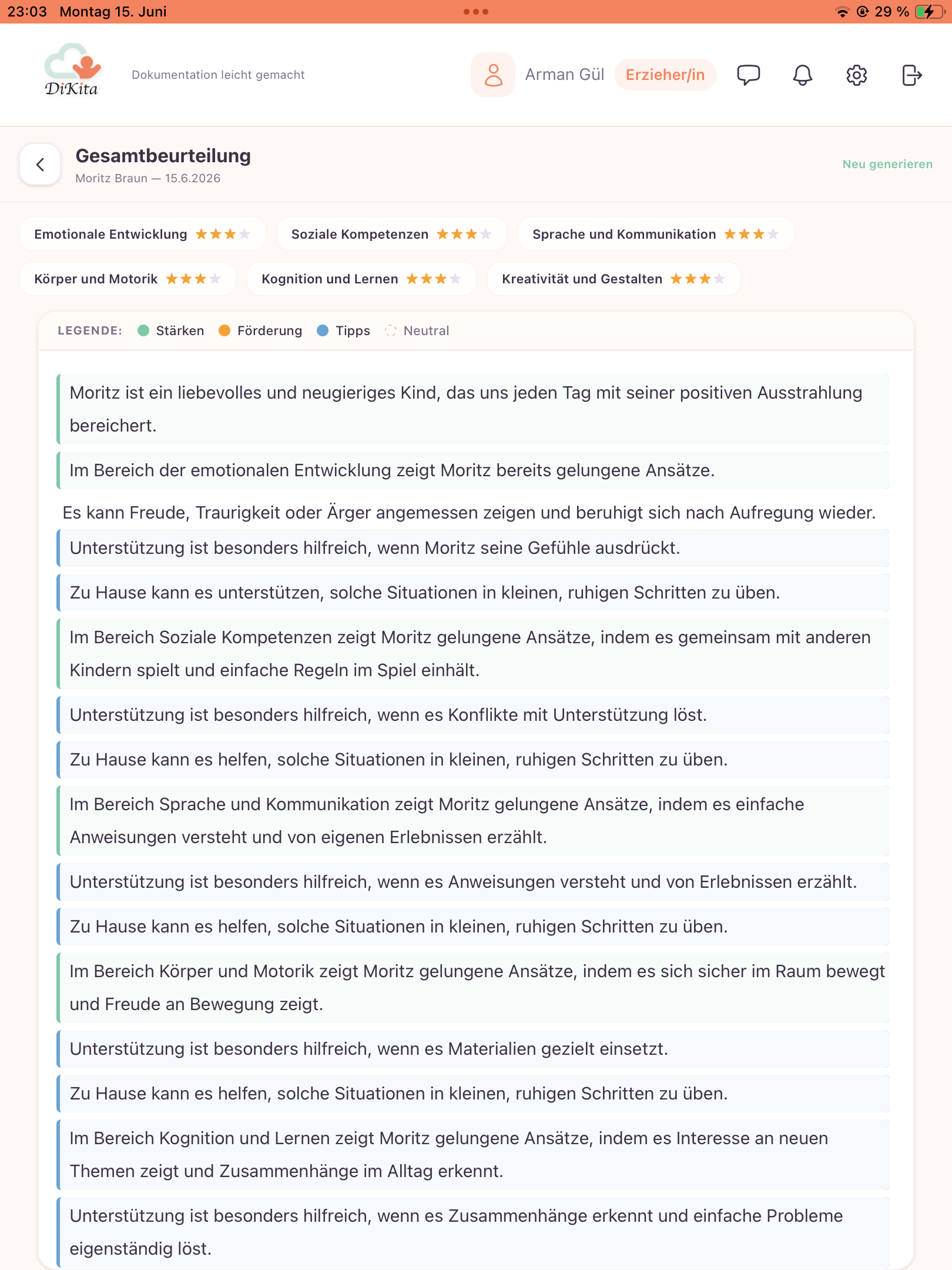 DiKita Erzieher-App – Ansicht 5
