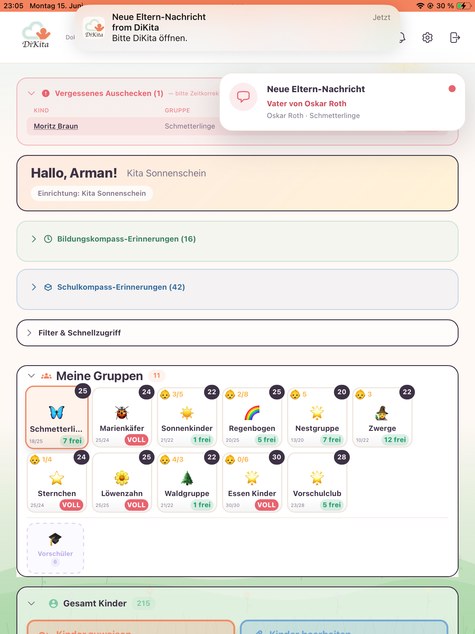 DiKita Erzieher-App – Ansicht 7